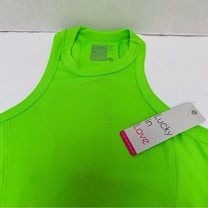 Lucky in Love NWT Lime Green Racerback Tank Tennis Pickleball size Small